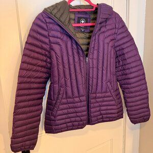 Halifax Traders purple down filled lightweight puffer packable jacket large